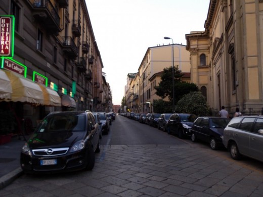 Cars parked on the street